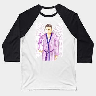 Archangel Zadkiel Keeper of the Violet Flame- Dark Green Baseball T-Shirt